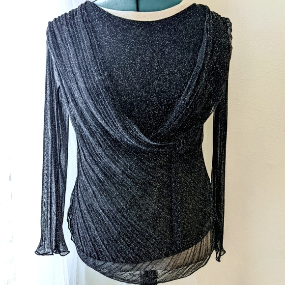Patrizia Pepe Tops - Elegant Shimmer Wrap Blouse